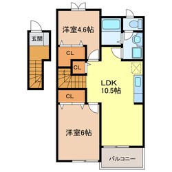 掛川駅 バス15分  美人ケ谷下車：停歩4分 2階の物件間取画像